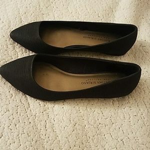 Textured Black Flats